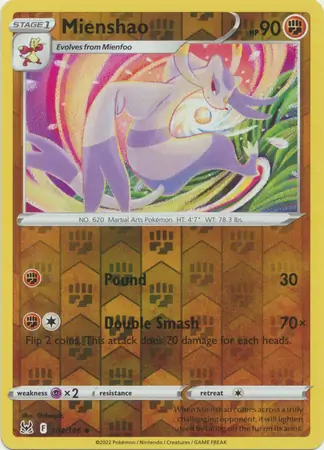 104/196 Mienshao LOR Uncommon Reverse Holo