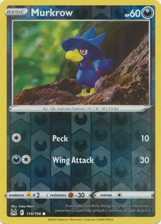 114/196 Murkrow LOR Common Reverse Holo