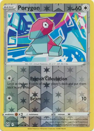140/196 Porygon LOR Common Reverse Holo