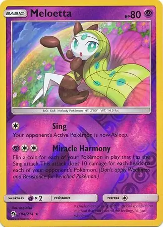 104/214 Meloetta LOT Rare Reverse Holo