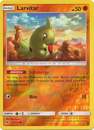 114/214 Larvitar LOT Common Reverse Holo