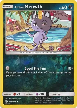 118/214 Alolan Meowth LOT Common Reverse Holo