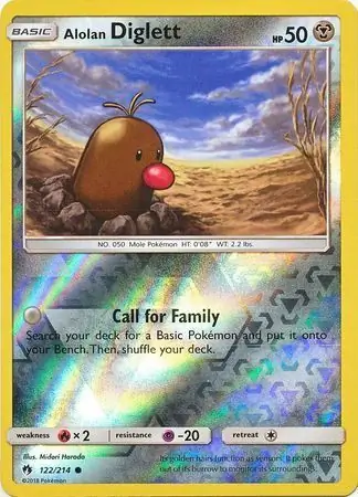 122/214 Alolan Diglett LOT Common Reverse Holo