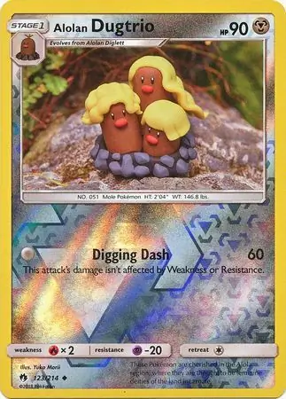 123/214 Alolan Dugtrio LOT Uncommon Reverse Holo