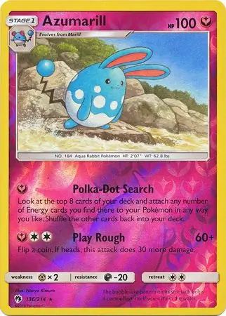 136/214 Azumarill LOT Rare Reverse Holo