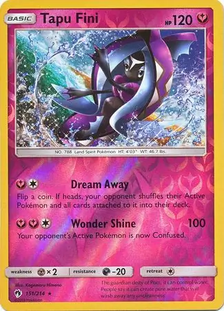 151/214 Tapu Fini LOT Rare Holo Reverse Holo