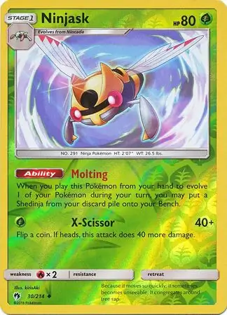 30/214 Ninjask LOT Uncommon Reverse Holo