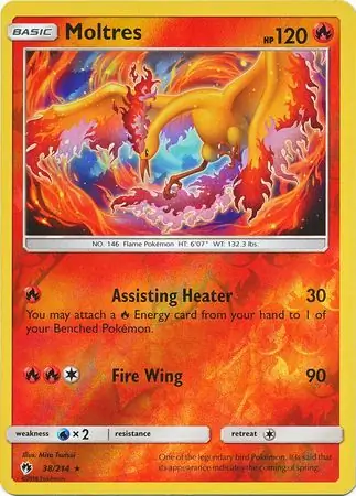 38/214 Moltres LOT Rare Reverse Holo