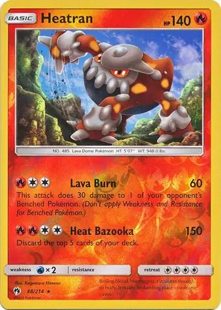48/214 Heatran LOT Rare Holo Reverse Holo