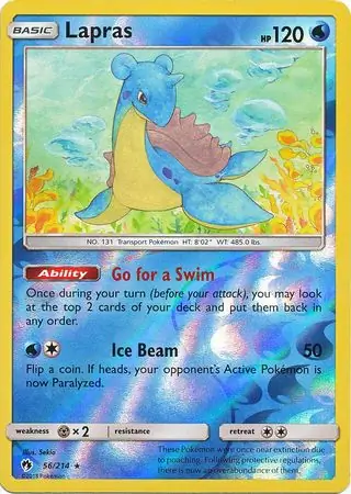 56/214 Lapras LOT Rare Reverse Holo
