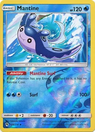 58/214 Mantine LOT Uncommon Reverse Holo