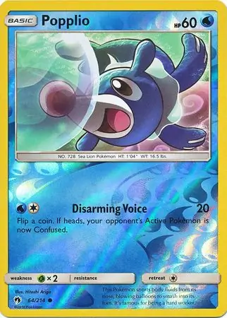 64/214 Popplio LOT Common Reverse Holo