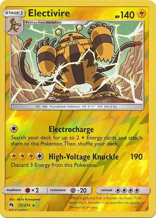 72/214 Electivire LOT Rare Reverse Holo