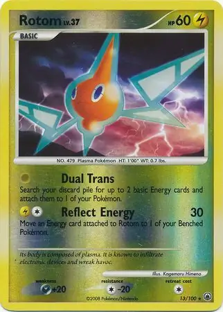 13/100 Rotom MD Rare Holo Reverse Holo