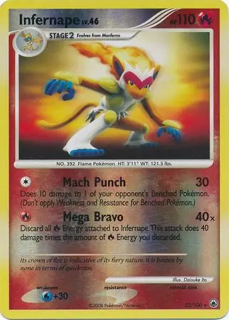 22/100 Infernape MD Rare Reverse Holo