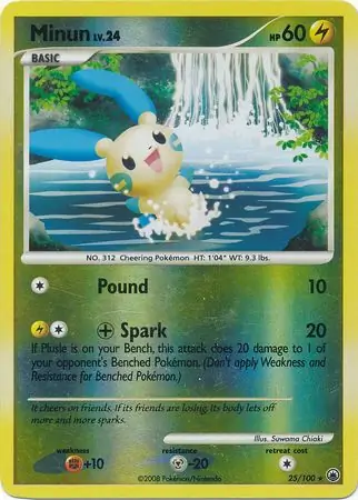 25/100 Minun MD Rare Reverse Holo