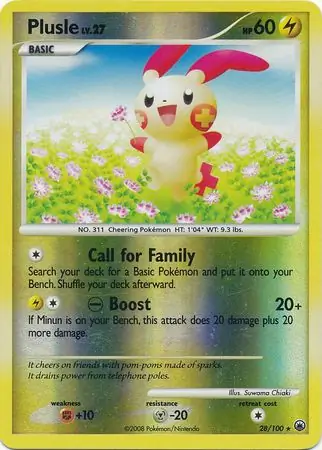 28/100 Plusle MD Rare Reverse Holo