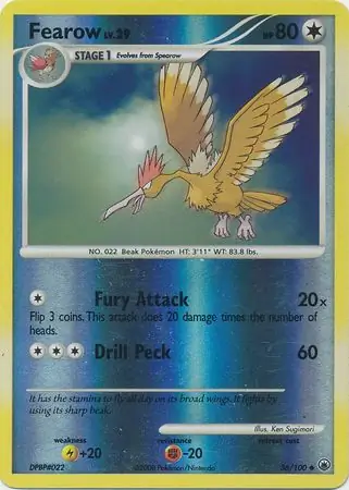 36/100 Fearow MD Uncommon Reverse Holo