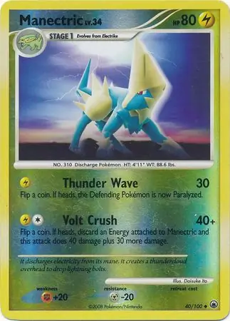 40/100 Manectric MD Uncommon Reverse Holo