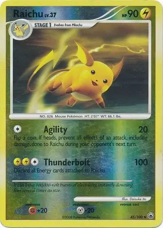 45/100 Raichu MD Uncommon Reverse Holo