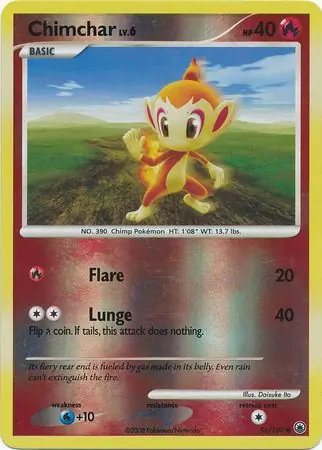 56/100 Chimchar MD Common Reverse Holo