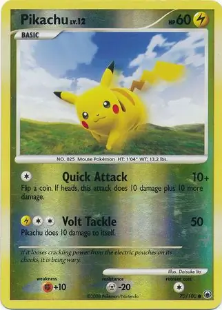 70/100 Pikachu MD Common Reverse Holo