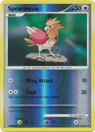 74/100 Spearow MD Common Reverse Holo