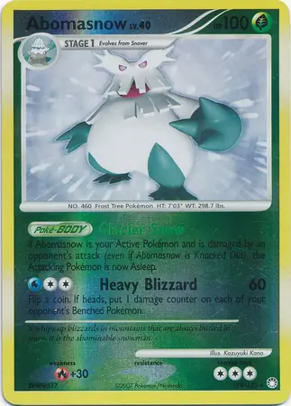 19/123 Abomasnow MT Rare Reverse Holo