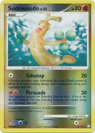 35/123 Sudowoodo MT Rare Reverse Holo