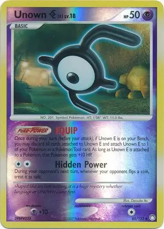 65/123 Unown E MT Uncommon Reverse Holo