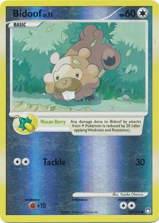73/123 Bidoof MT Common Reverse Holo
