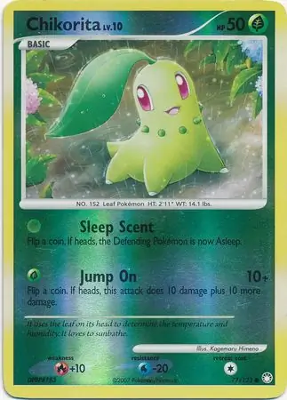77/123 Chikorita MT Common Reverse Holo