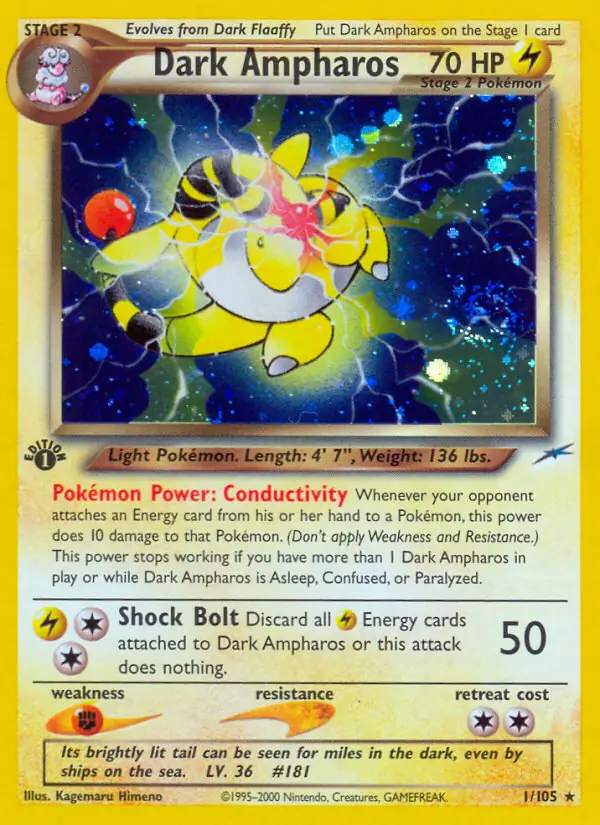 1/105 Dark Ampharos N4 Rare Holo