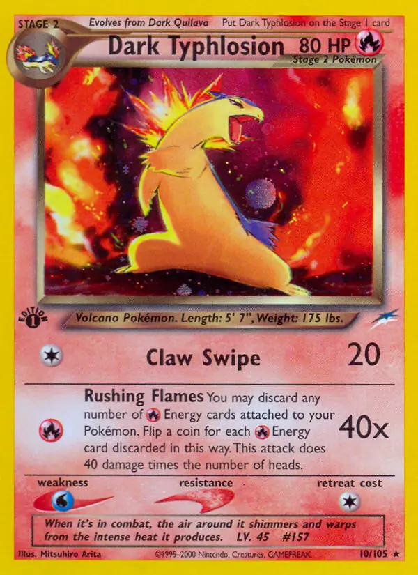 10/105 Dark Typhlosion N4 Rare Holo