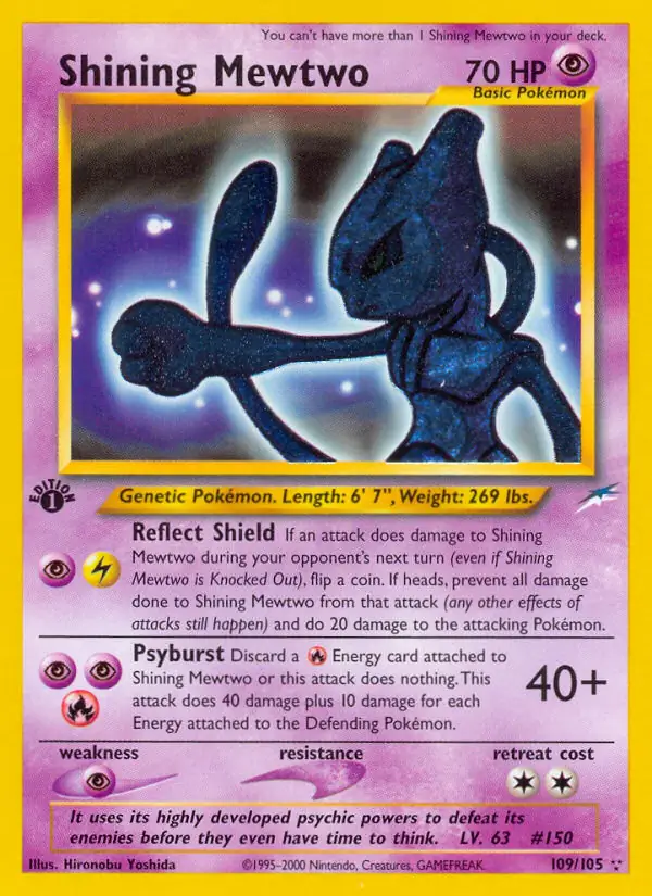 109/105 Shining Mewtwo N4 Shining Holo