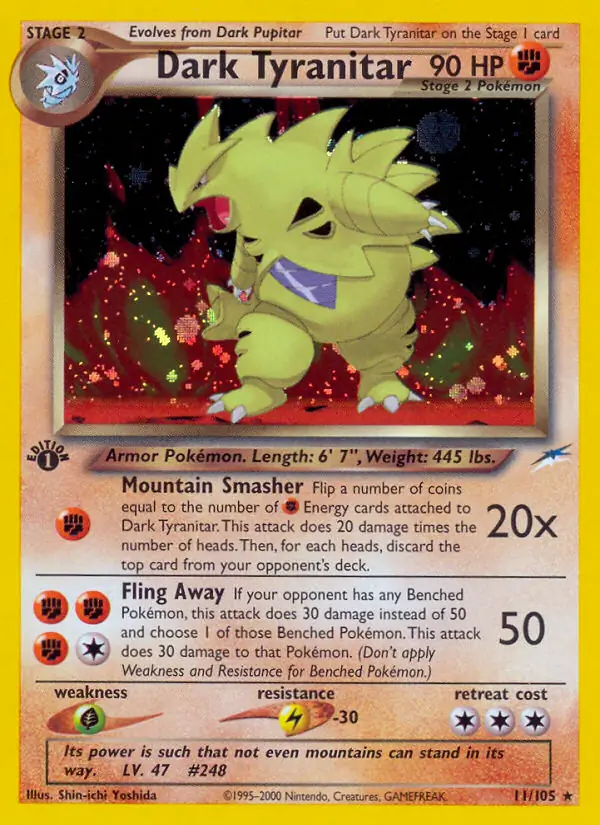 11/105 Dark Tyranitar N4 Rare Holo