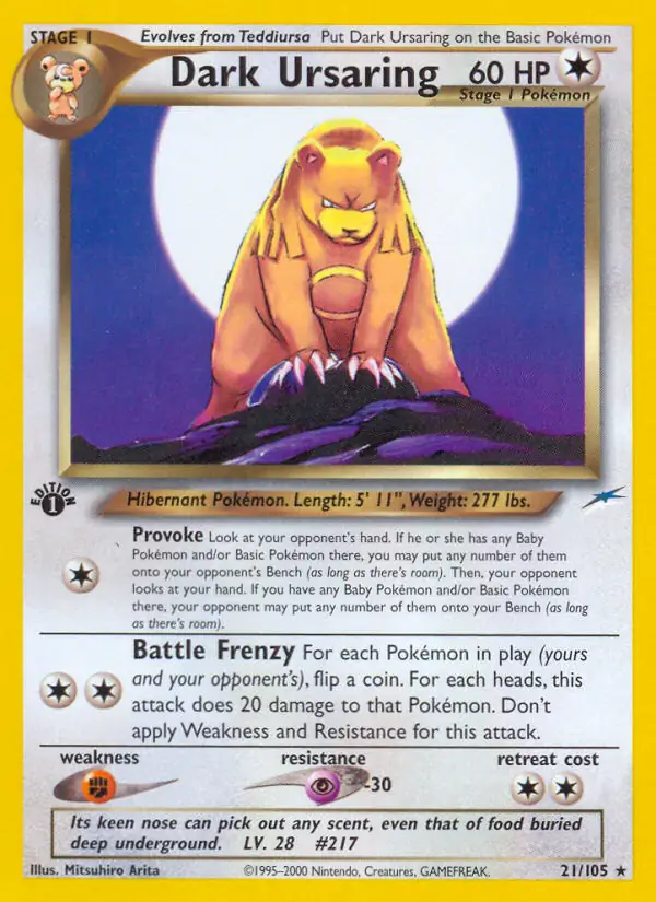 21/105 Dark Ursaring N4 Rare