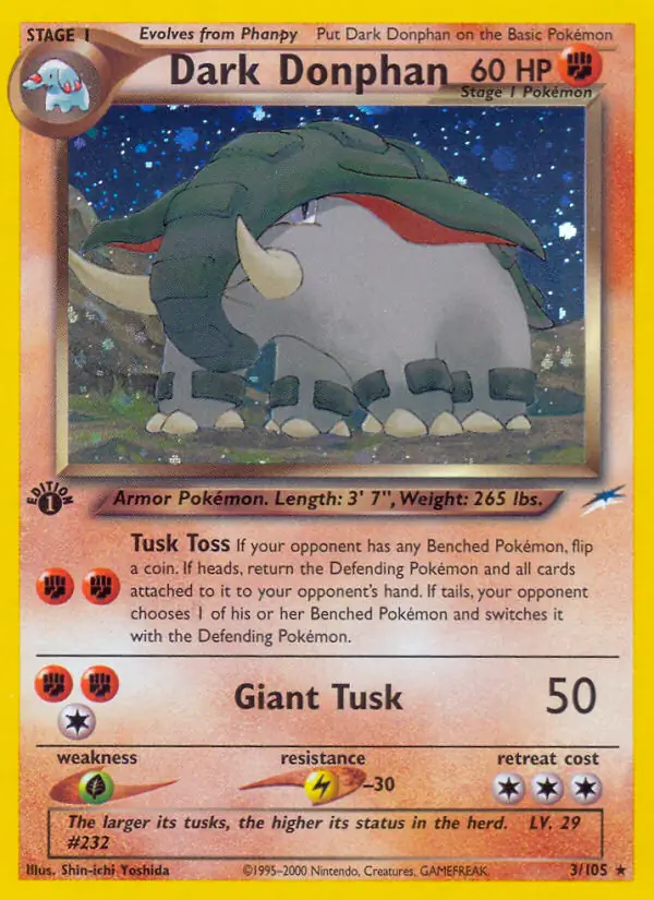 3/105 Dark Donphan N4 Rare Holo