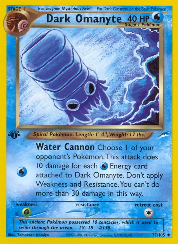 37/105 Dark Omanyte N4 Uncommon