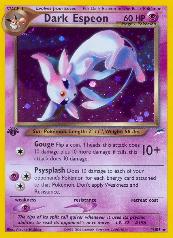 4/105 Dark Espeon N4 Rare Holo