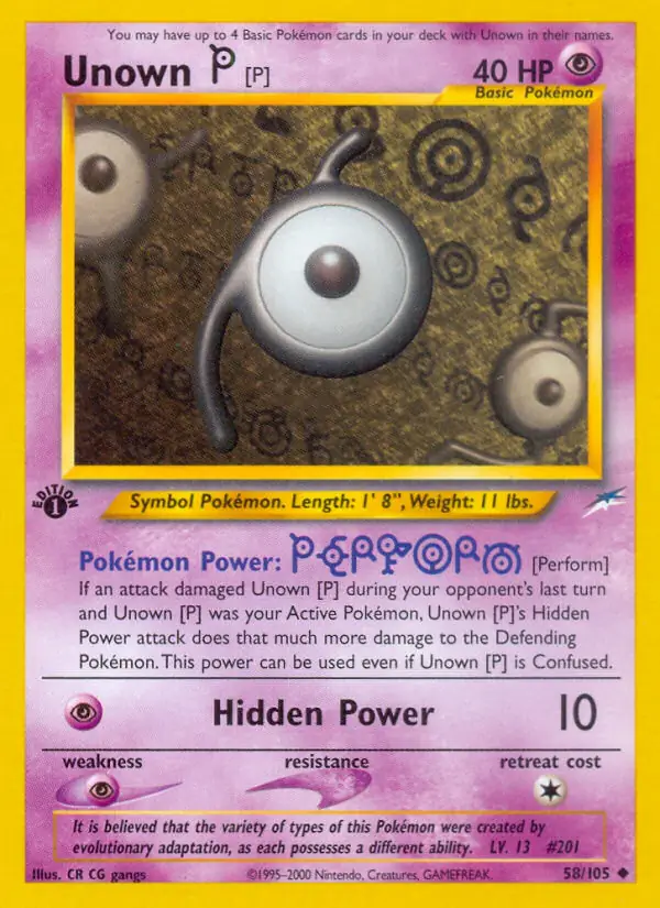 58/105 Unown P N4 Uncommon