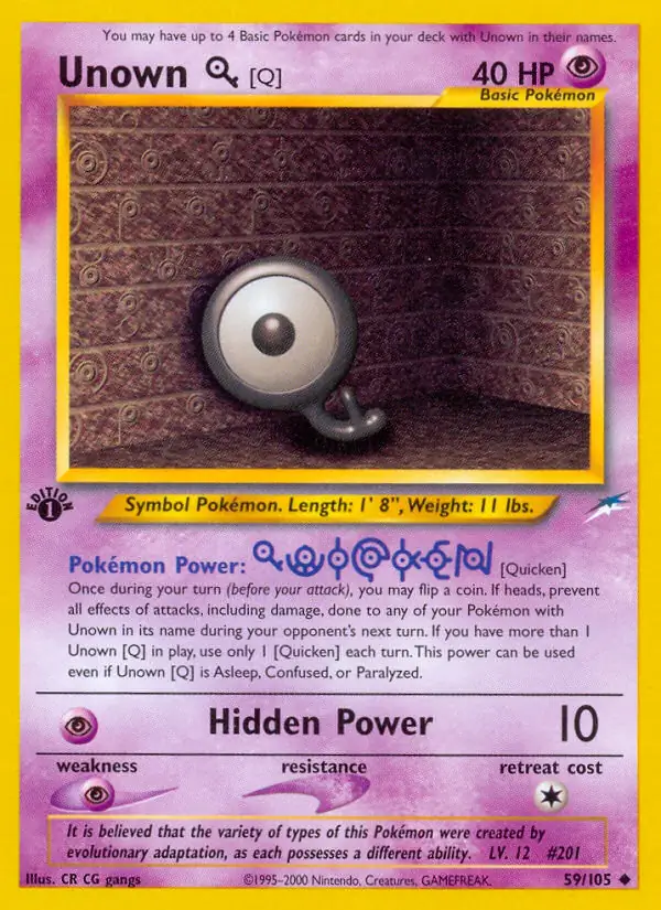 59/105 Unown Q N4 Uncommon