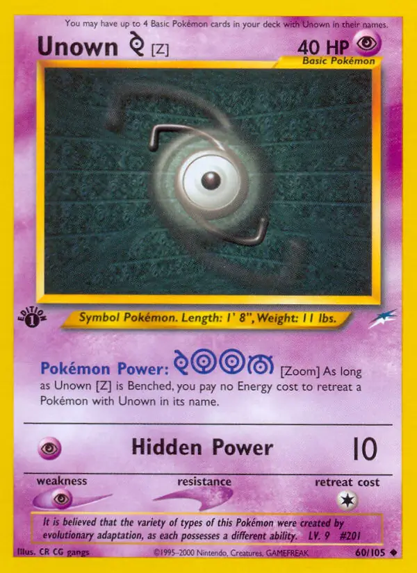60/105 Unown Z N4 Uncommon