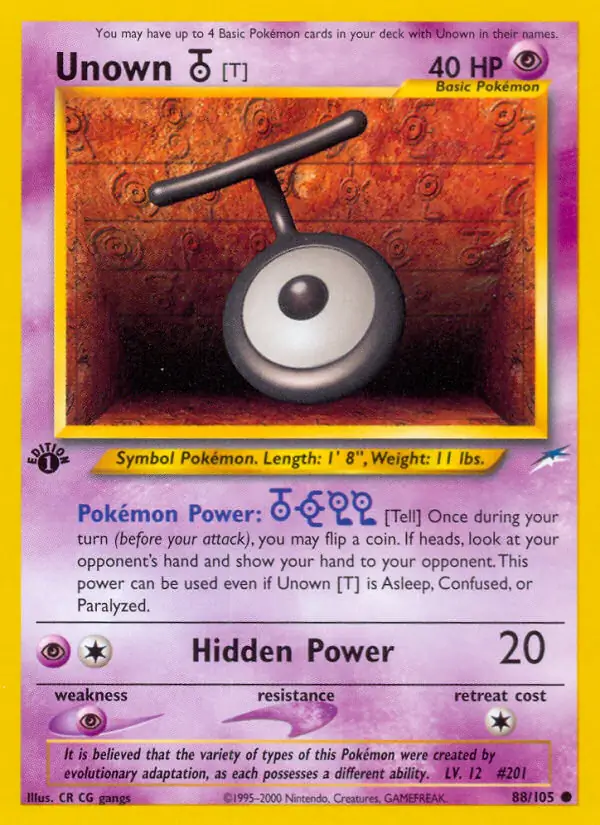 88/105 Unown T N4 Common