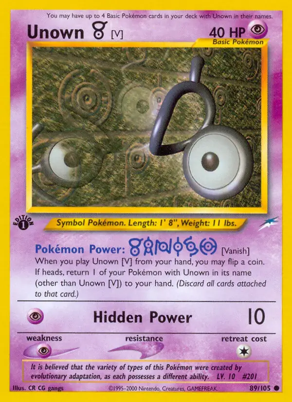 89/105 Unown V N4 Common
