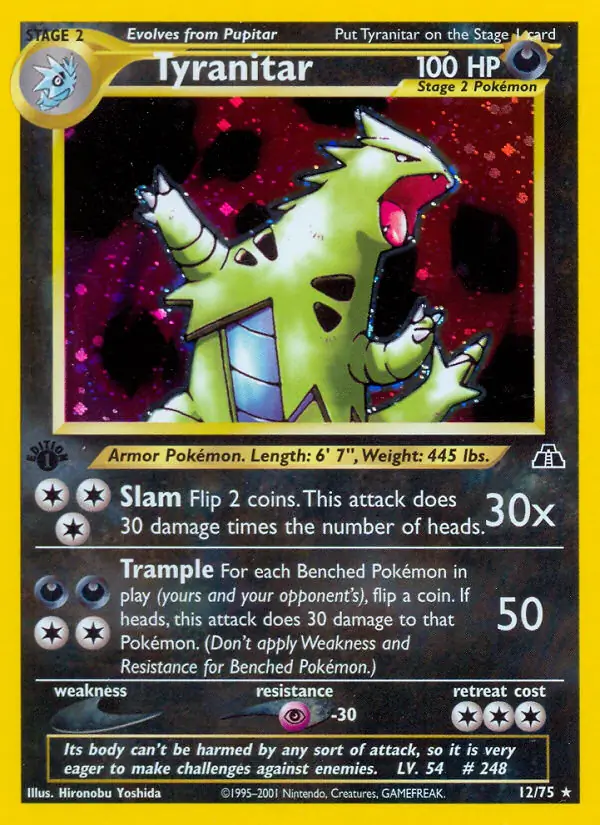 Tyranitar Discovery 12/75 Rare Holo