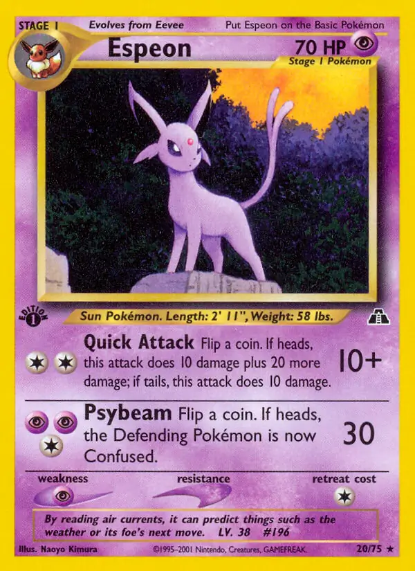 20/75 Espeon N2 Rare