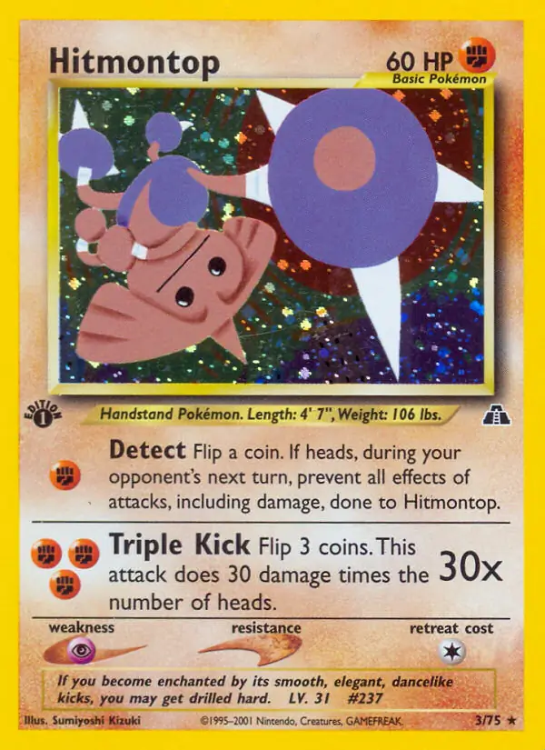 3/75 Hitmontop N2 Rare Holo