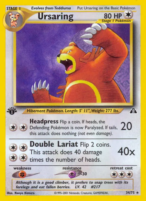 34/75 Ursaring N2 Rare