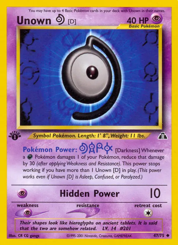 47/75 Unown D N2 Uncommon
